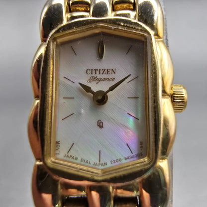 Citizen Elegance Watch Women 14mm MOP Dial Gold Tone 2200-S14960 New Battery1