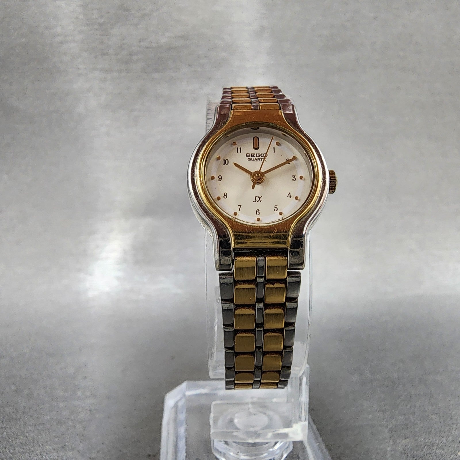 Seiko SX Watch Women 19mm Cream Dial Two Tone Round V4010281 New Battery VTG6