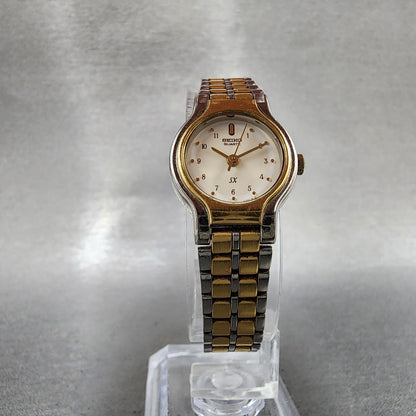 Seiko SX Watch Women 19mm Cream Dial Two Tone Round V4010281 New Battery VTG6