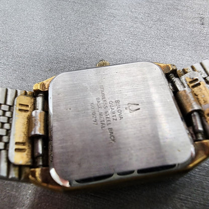 Bulova Watch Women 22mm Champagne Dial Gold Tone Octagon VTG New Battery9