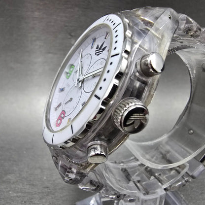Adidas Cambridge Chronograph Watch Men 44mm White Dial Clear Date New Battery2