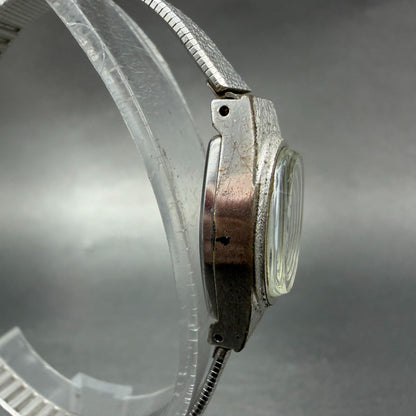 Seiko Watch Women 15mm Silver Dial Silver Tone Manual Oval 1120-7000 Runs VTG3
