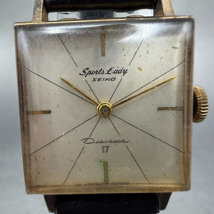 Seiko Sports Lady Watch Women 22mm White Dial Gold Tone Manual 6510 Runs Vintage1