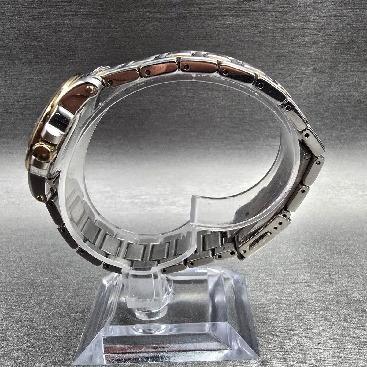 Seiko Premier Watch Women 28mm Silver Dial Two Tone Date Round 7N82-0HP0 New Bat6