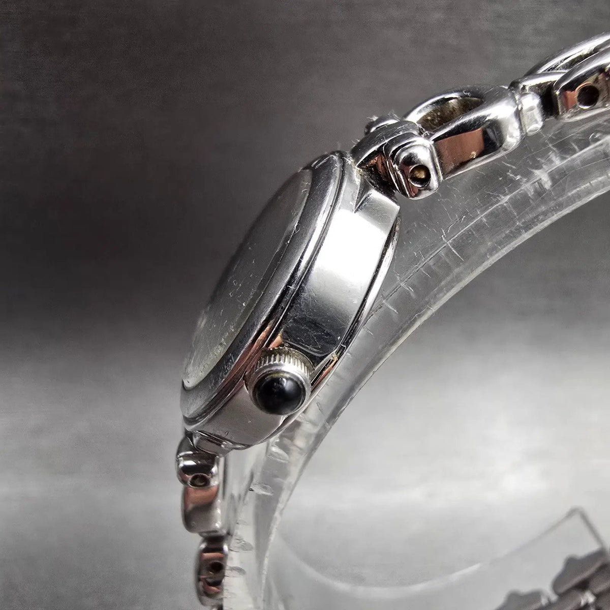 Seiko Watch Women 19mm Black Dial Silver Tone Round 1N00-0LK0 New Battery2