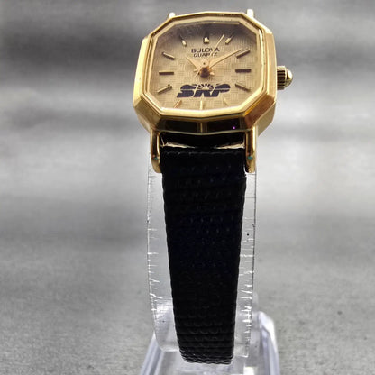 Bulova Watch Women 18mm Gold Dial Gold Tone Octagon 92E24Y New Battery Vintage5
