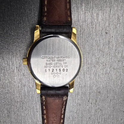 Citizen Watch Women 24mm Black Dial Gold Tone Date Round 6010-K06878 New Battery10