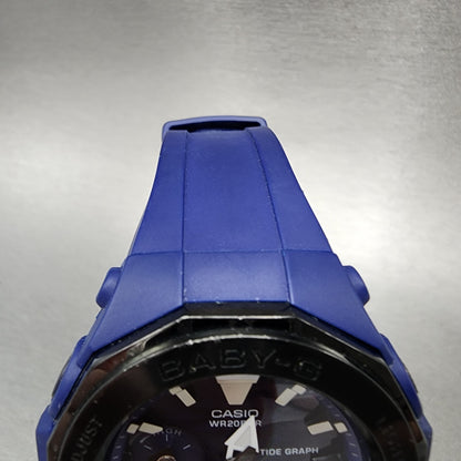 Casio BabyG BGA225G Watch Women 45mm Blue Tone Analog Digital Round New Batt4