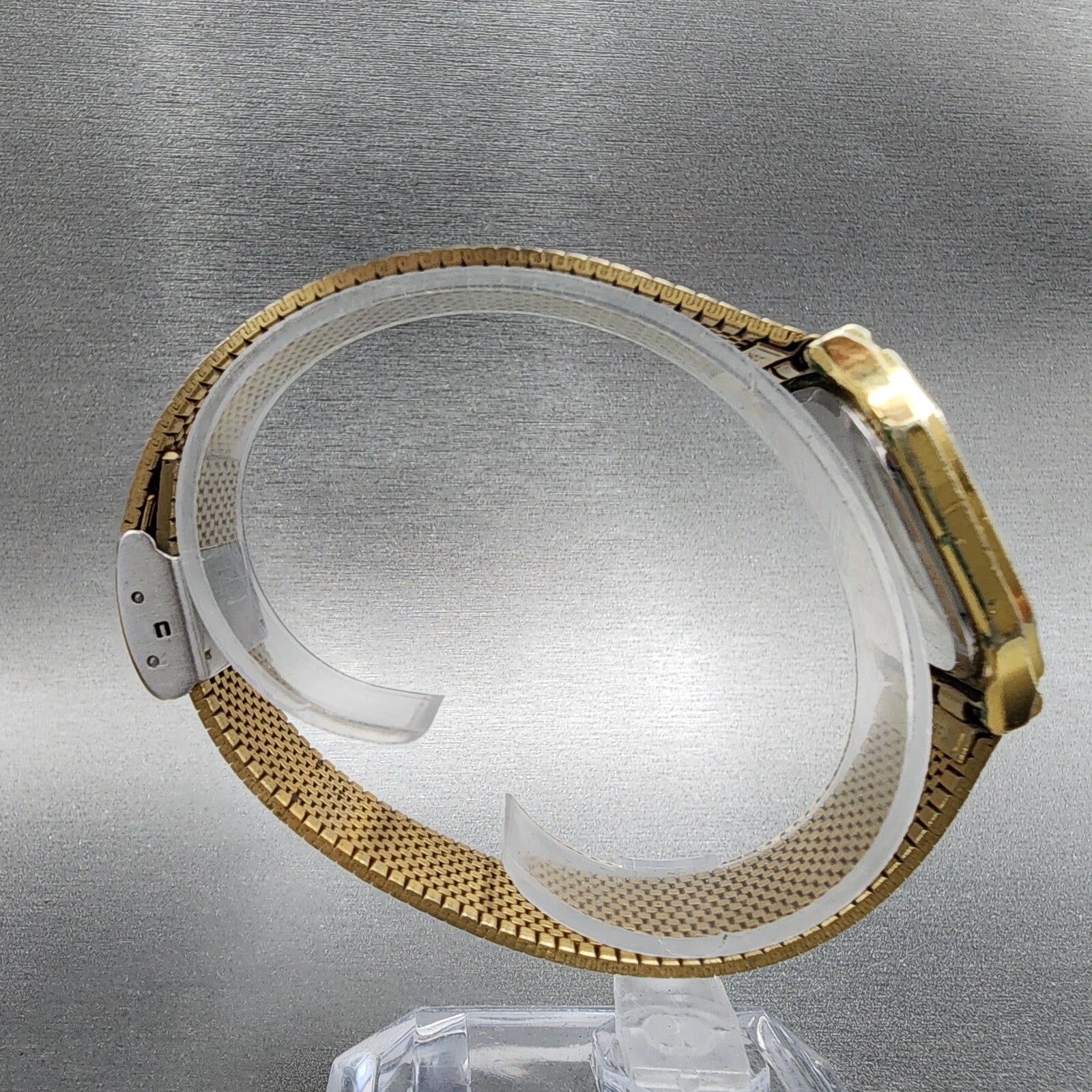 Rado Elegance Watch Men 28mm Gold Dial Gold Tone Date Octagon READ!!! New Batt8