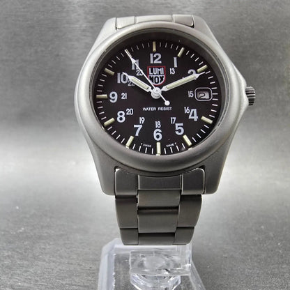 Luminox H3 MBM Watch Men 36mm Black Dial Steel Date Round New Battery W/Box5