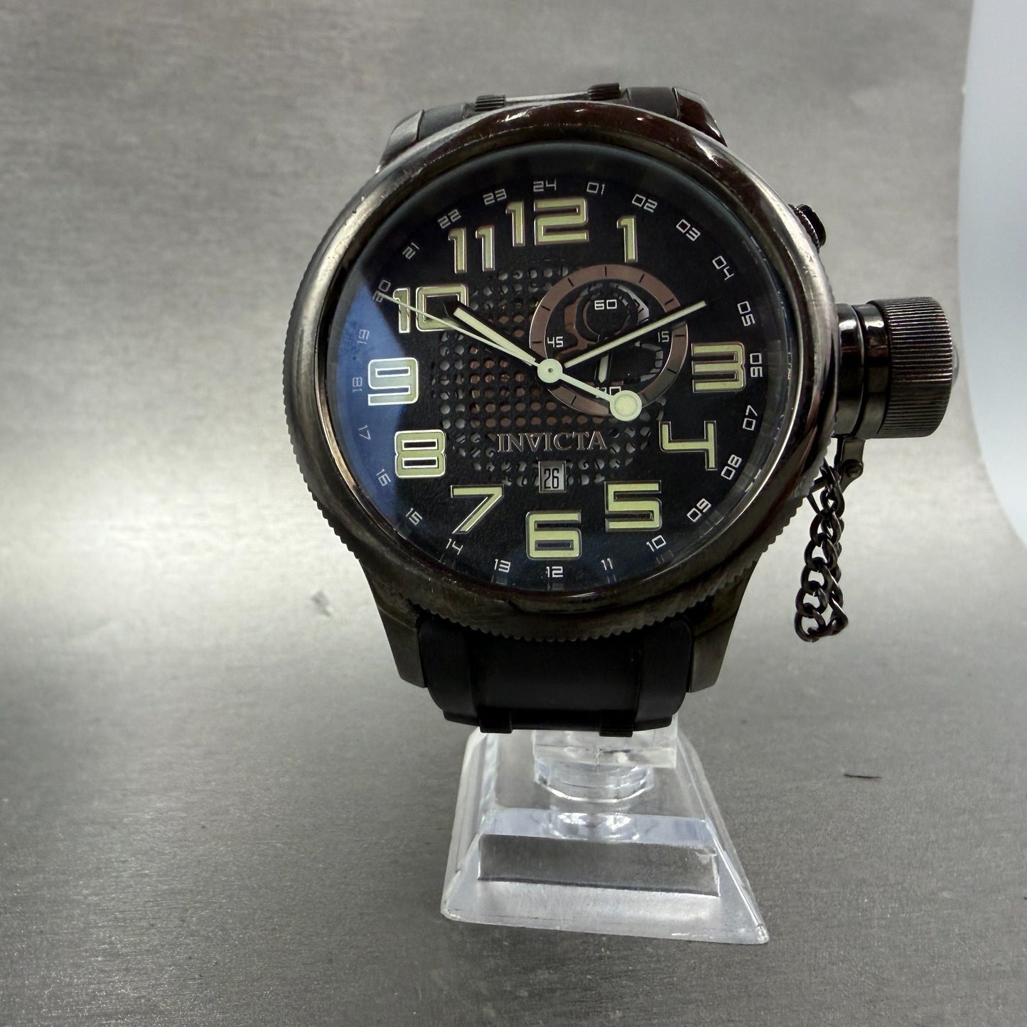 Invicta Russian Diver GMT Watch Men 52mm Black Dial Black Tone Date 5861 New Bat6