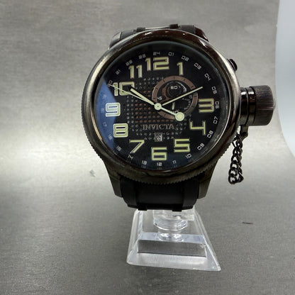 Invicta Russian Diver GMT Watch Men 52mm Black Dial Black Tone Date 5861 New Bat6