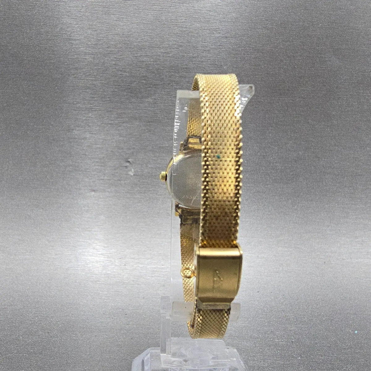 Longines Watch Women 20mm Gold Dial Gold Tone Round Mesh Band New Battery VTG7