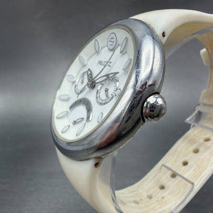 Philip Stein Frutiz Watch Men 43mm White Dial Steel Daydate Round New battery2