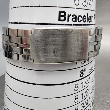 Bulova Caravelle Transistorized Watch Men 34mm Gray Dial Silver Tone Date Runs10