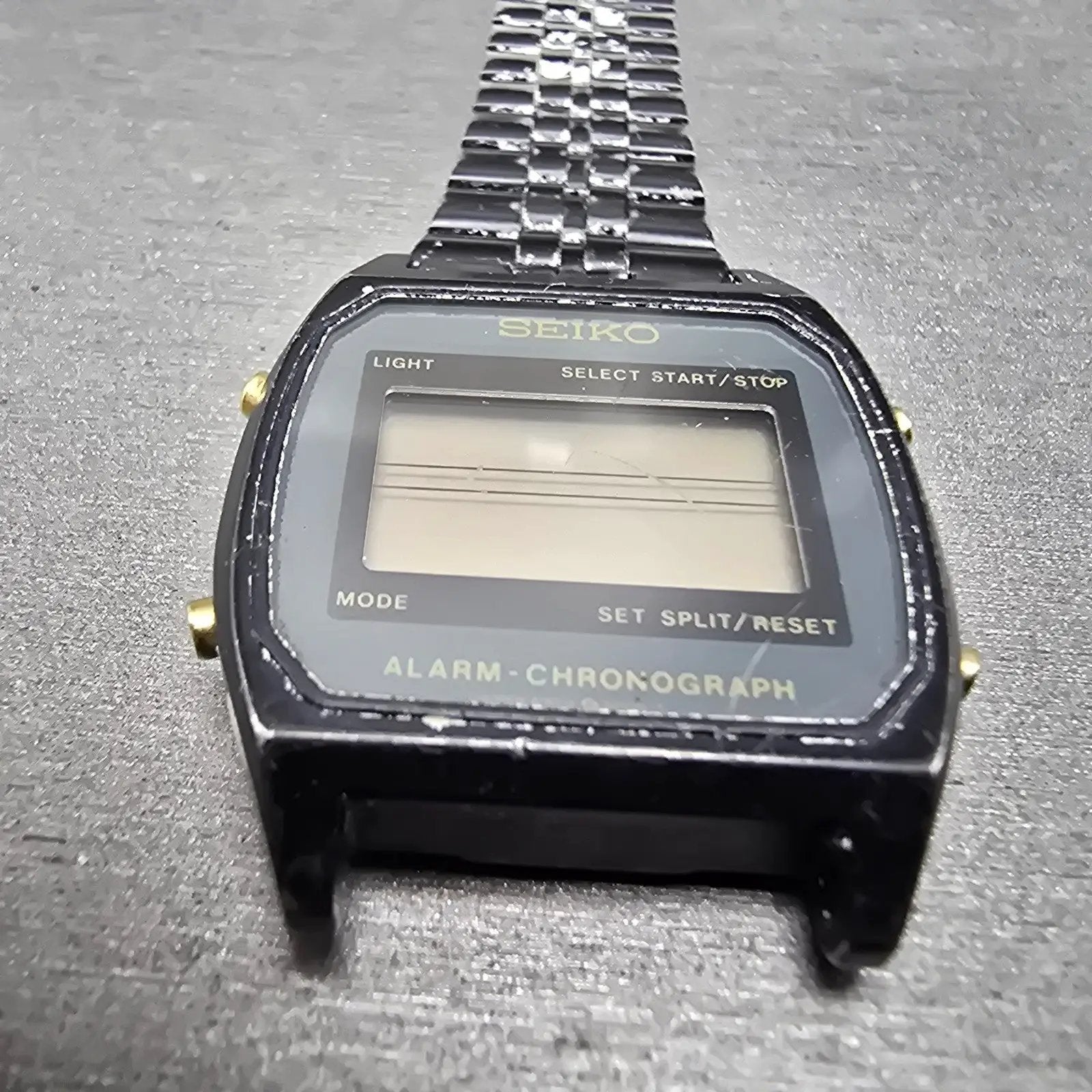 Seiko Digital Watch Men 33mm LCD Black Tone Alarm Chronograph A904-5019 PARTS3