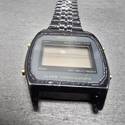 Seiko Digital Watch Men 33mm LCD Black Tone Alarm Chronograph A904-5019 PARTS3
