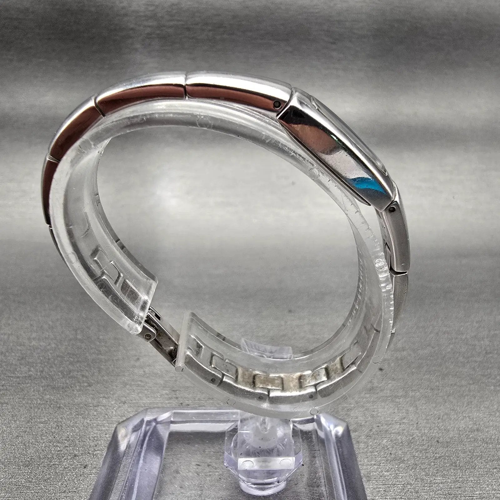 Bulova Watch Women 13mm Blue Dial Silver Tone Rectangle 96L98 New Battery8