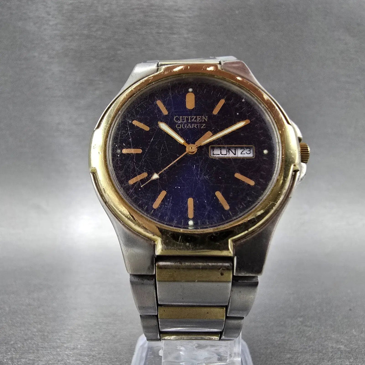 Citizen Watch Men 36mm Blue Dial Two Tone Daydate Round 2500-S99329 PARTS JP26