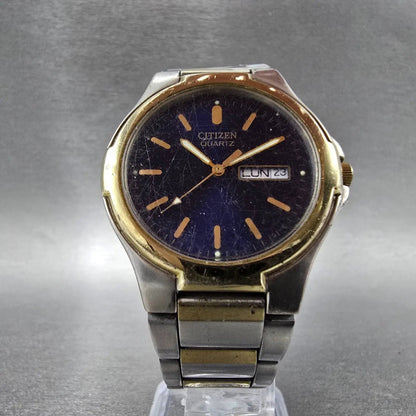 Citizen Watch Men 36mm Blue Dial Two Tone Daydate Round 2500-S99329 PARTS JP26