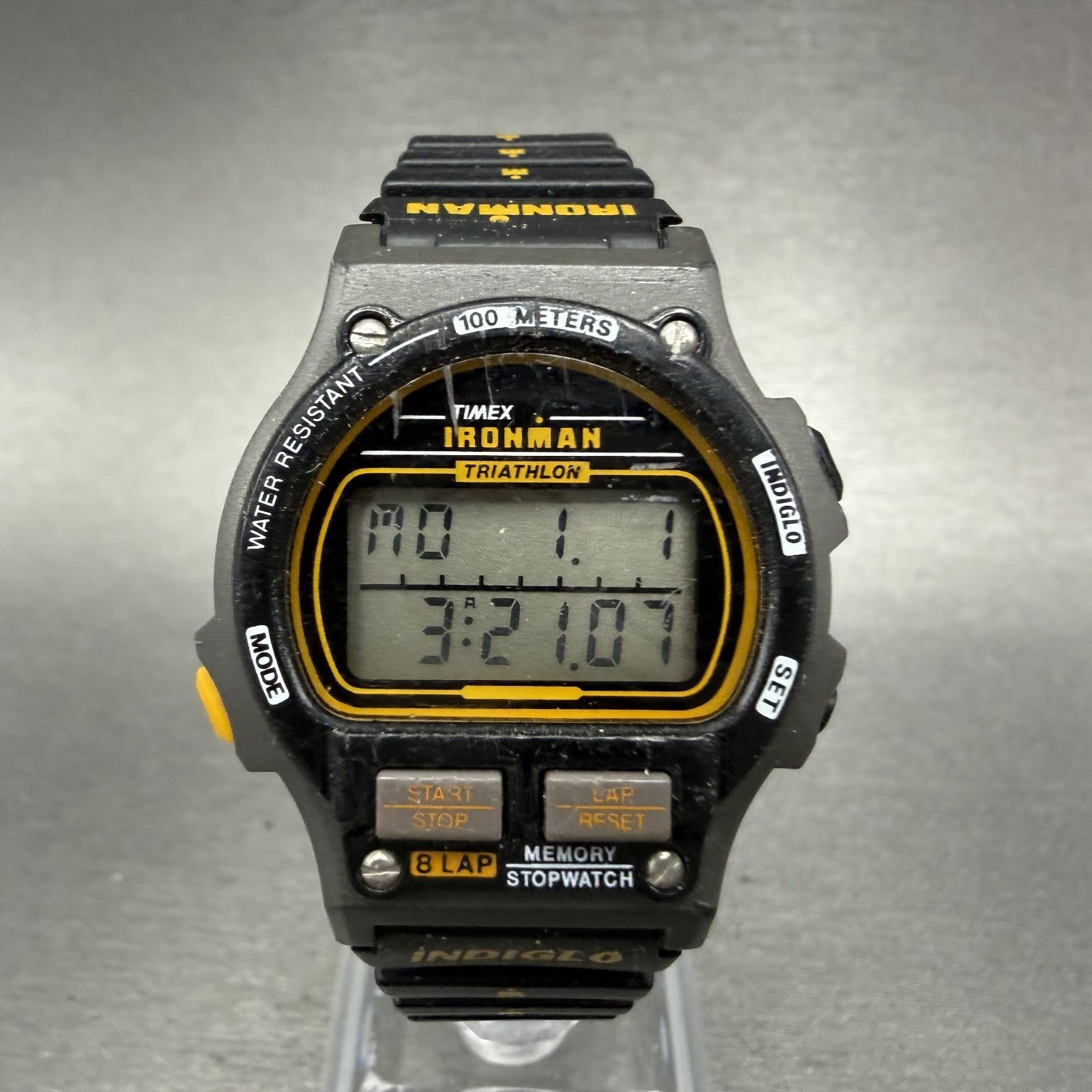 Timex Ironman Watch Women 32mm Digital Black Alarm Chrono New Battery VTG READ!!0