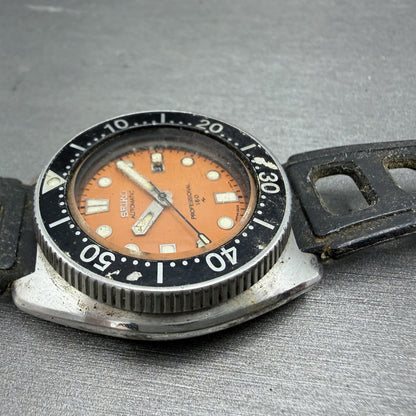 Seiko Professional Dive Watch Women 35mm Orange Dial Steel Date Automatic PARTS6