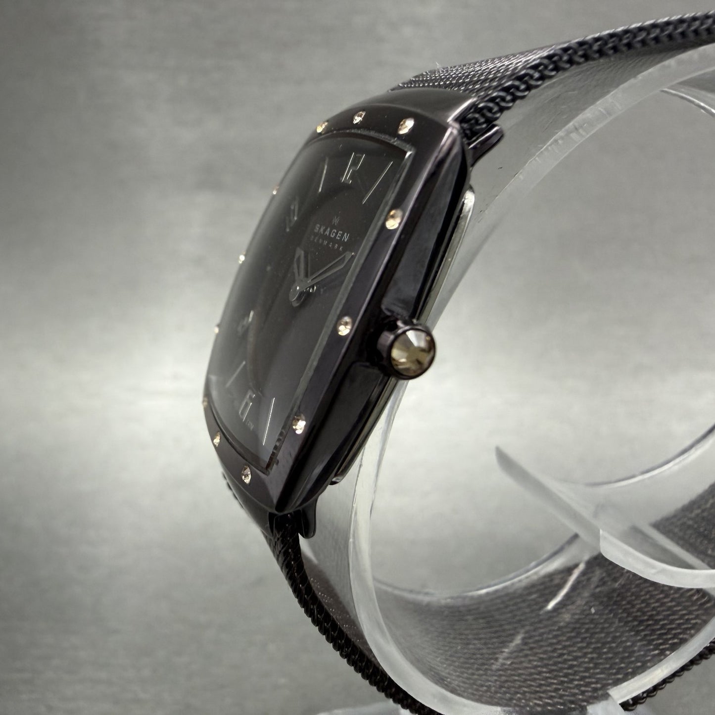 Skagen Tank Watch Women 24mm MOP Dial Purple Tone 396XSMM New Battery2