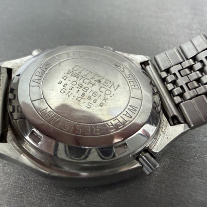 Citizen Digital Watch Men 33mm Digital Silver Tone Dual Time Chrono New Battery9