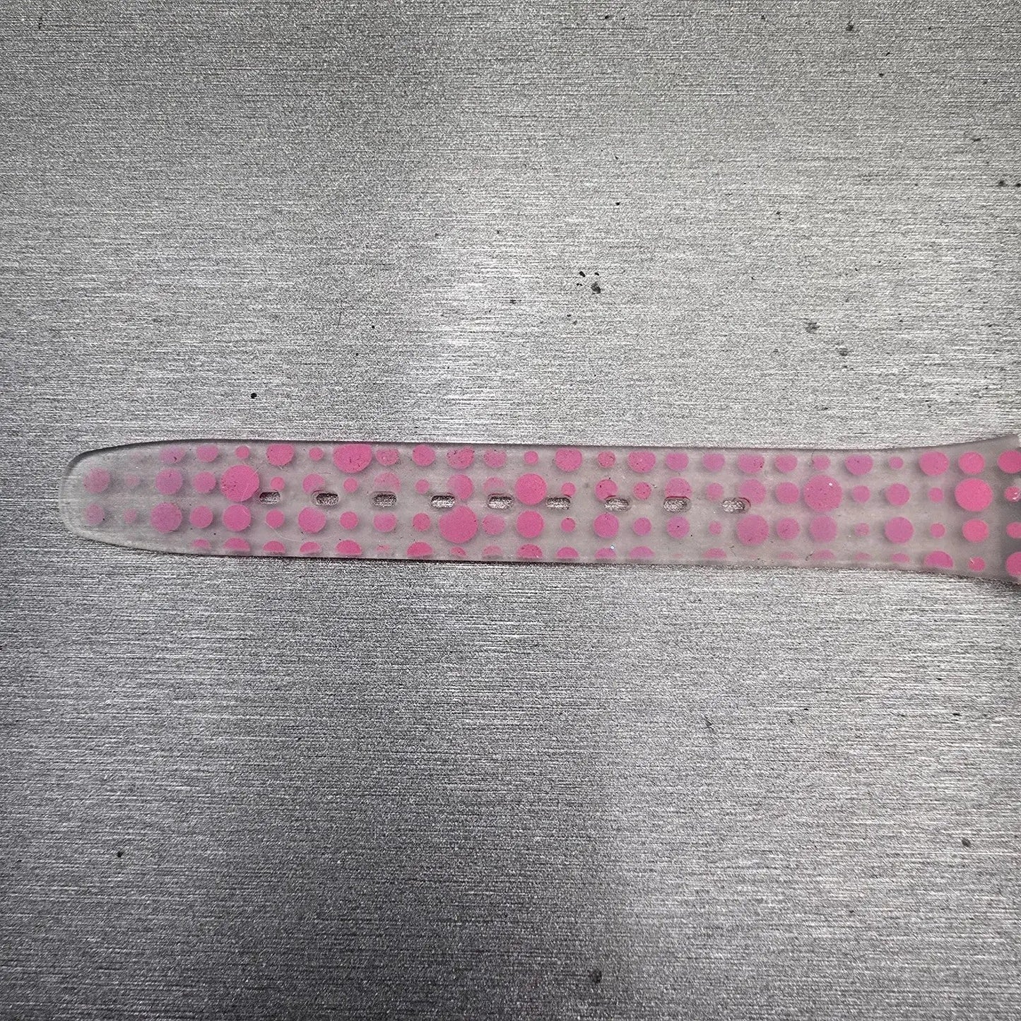 Swatch PINK SPOTS Watch Women Silver Dial Clear Case Round LK316 New Battery11