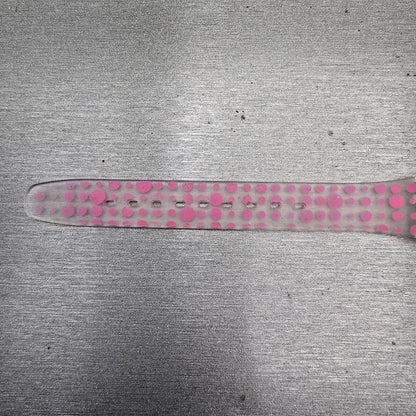 Swatch PINK SPOTS Watch Women Silver Dial Clear Case Round LK316 New Battery11