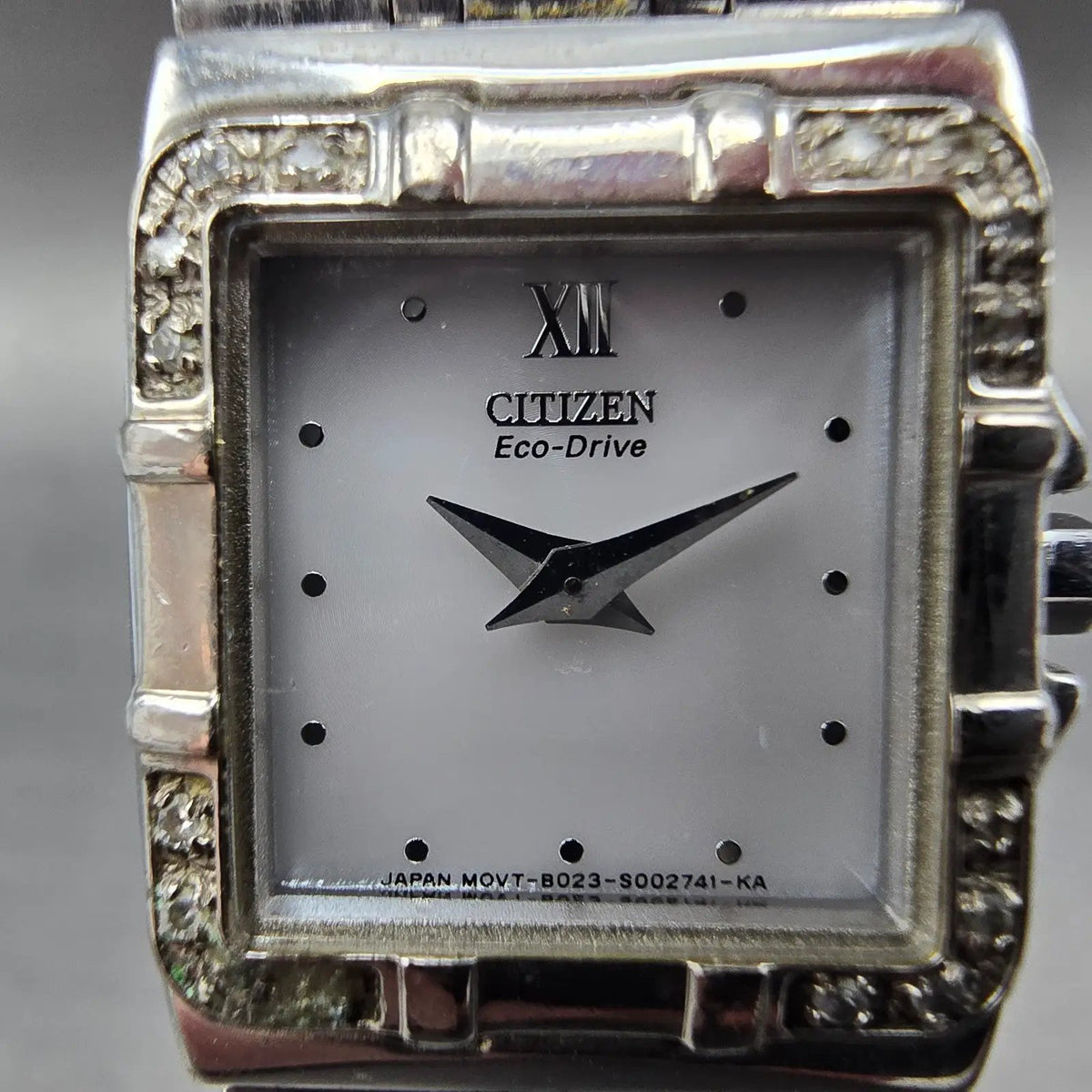 Citizen Eco-Drive Tank Watch Women 20mm White Dial Silver B023-S001439 Runs1