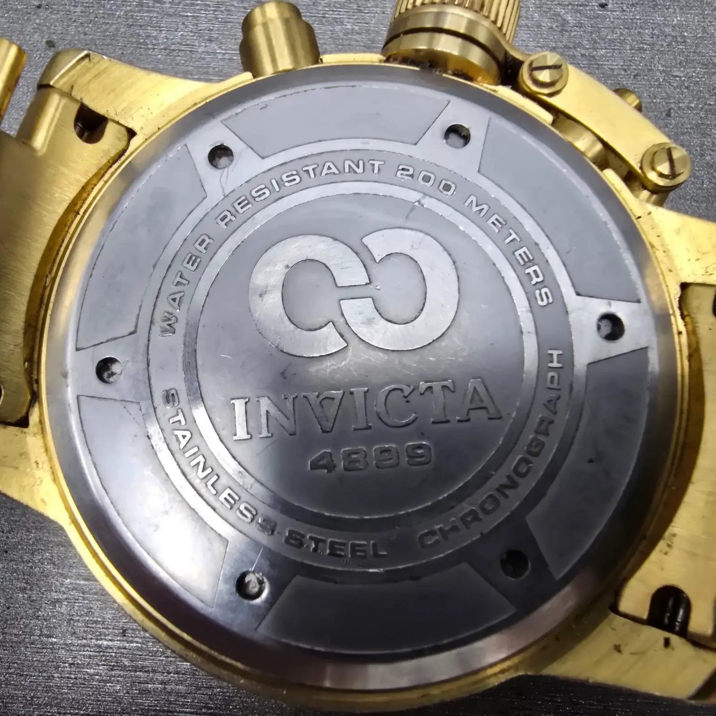 Invicta Corduba Chronograph Dive Watch Men 52mm MOP Dial Gold Tone 4899 NewBat9