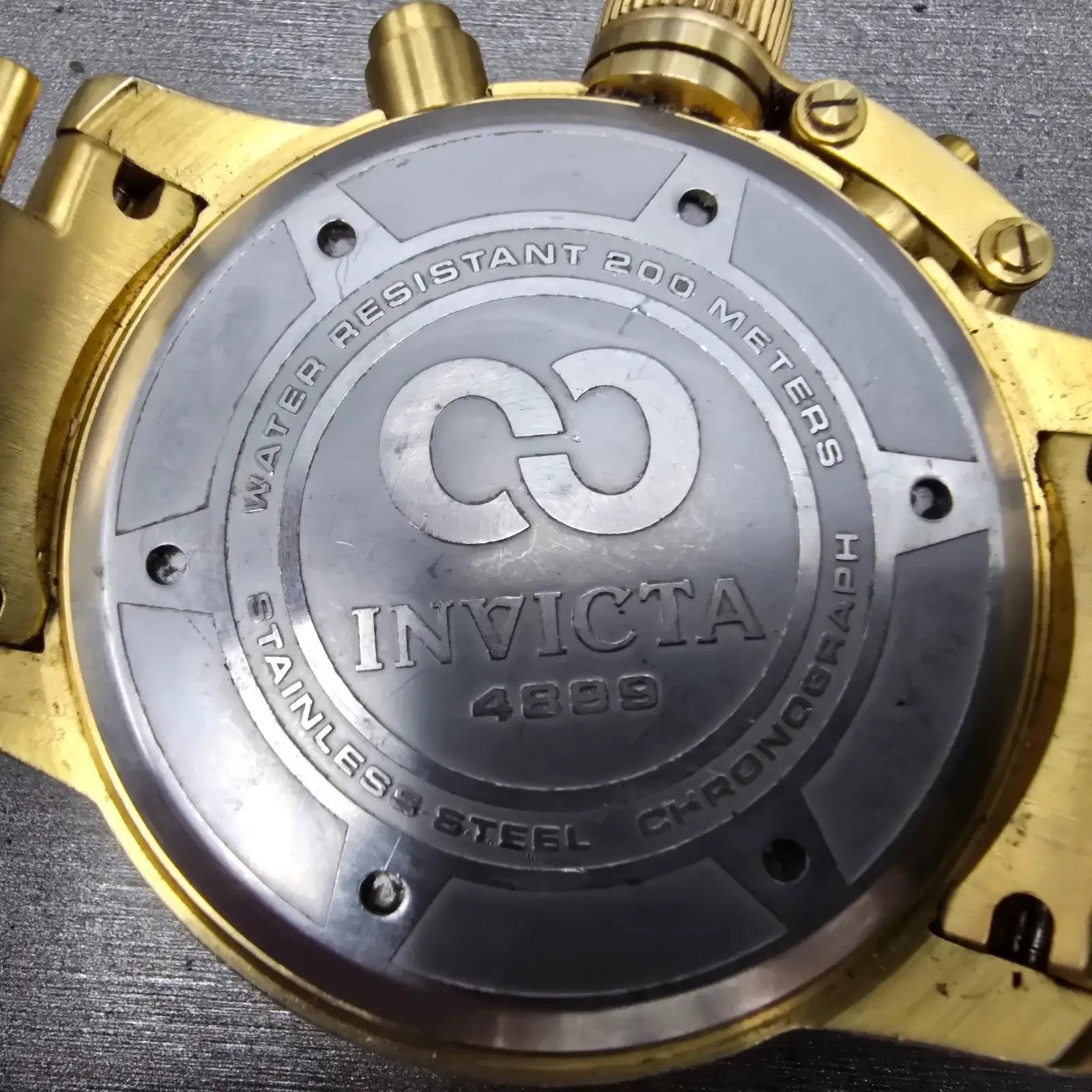 Invicta Corduba Chronograph Dive Watch Men 52mm MOP Dial Gold Tone 4899 NewBat9