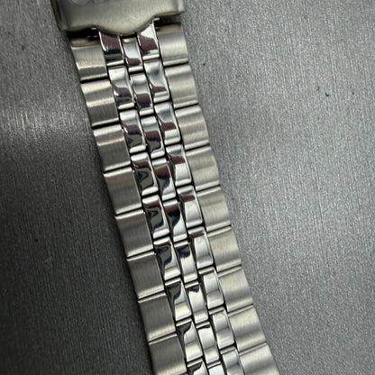 Seiko Bracelet 20mm Stainless Steel Silver Tone Tri Folding Clasp Vintage Japan2