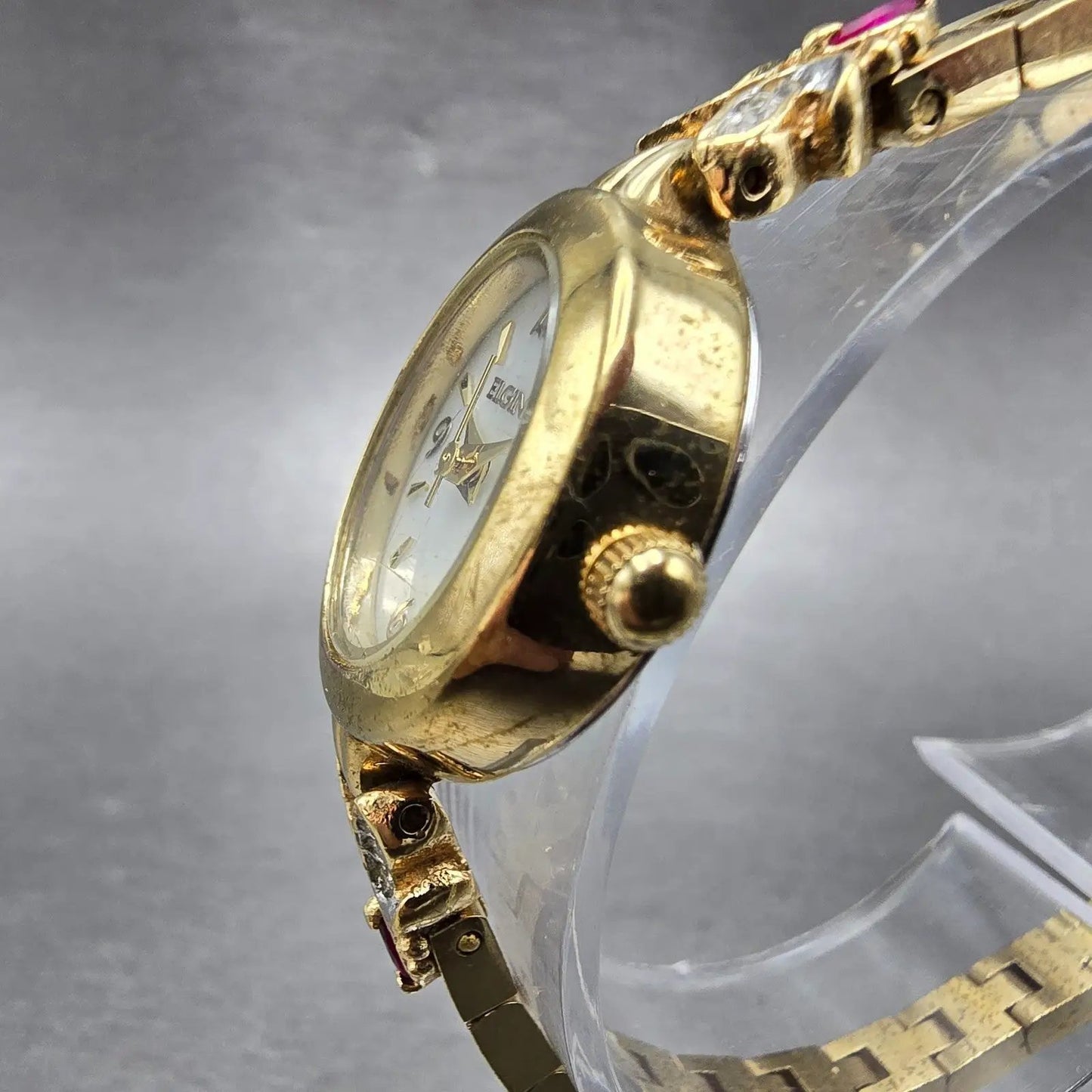 Elgin Watch Women 18mm MOP Dial Gold Tone Oval ELL02 New Battery Crytstals2