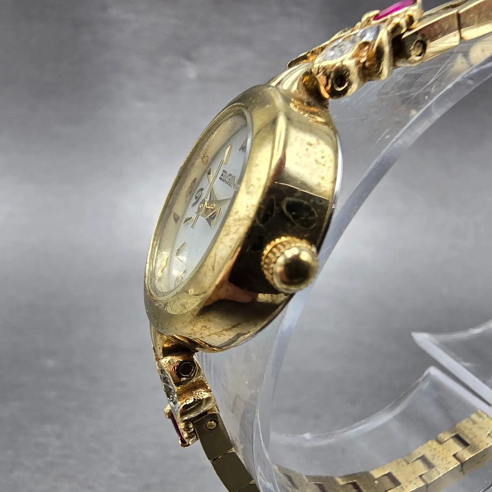 Elgin Watch Women 18mm MOP Dial Gold Tone Oval ELL02 New Battery Crytstals2