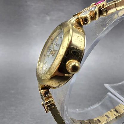 Elgin Watch Women 18mm MOP Dial Gold Tone Oval ELL02 New Battery Crytstals2