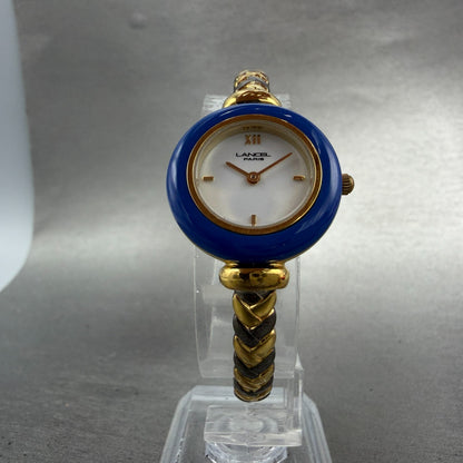 Lancel Interchangeable Bezel Watch Women 24mm White Dial Two Tone New Battery5