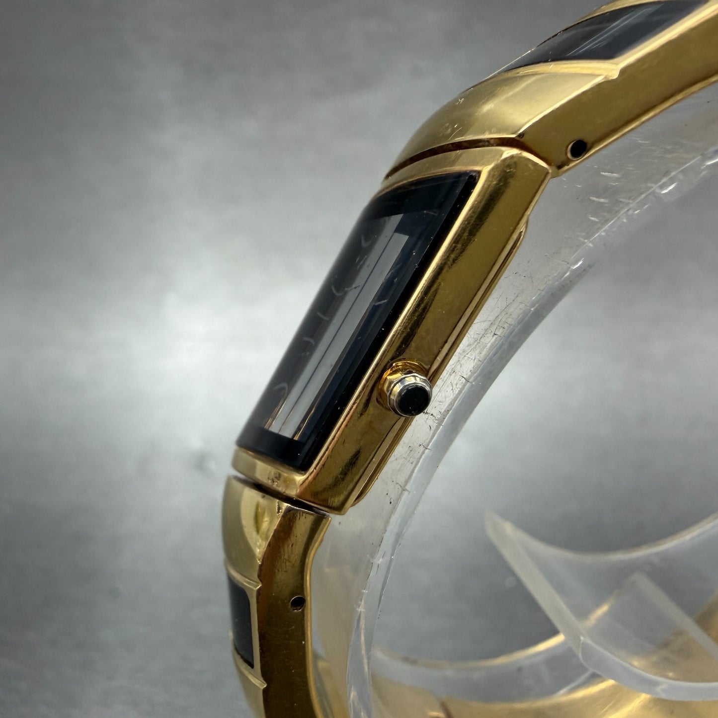 Seiko Lassale Tank Watch Women 13mm Black Dial Gold Tone 2E20-7359 new Battery2