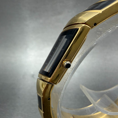 Seiko Lassale Tank Watch Women 13mm Black Dial Gold Tone 2E20-7359 new Battery2