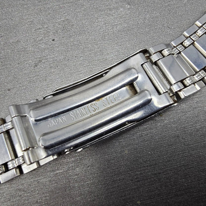 Citizen Bracelet 12mm Stainless Steel Silver Tone Tri Folding Clasp Vintage13