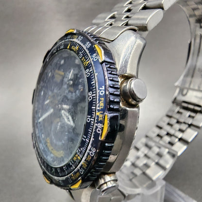 Citizen Navihawk Blue Angels Watch Men 42mm Blue Dial Steel C300 New Battery