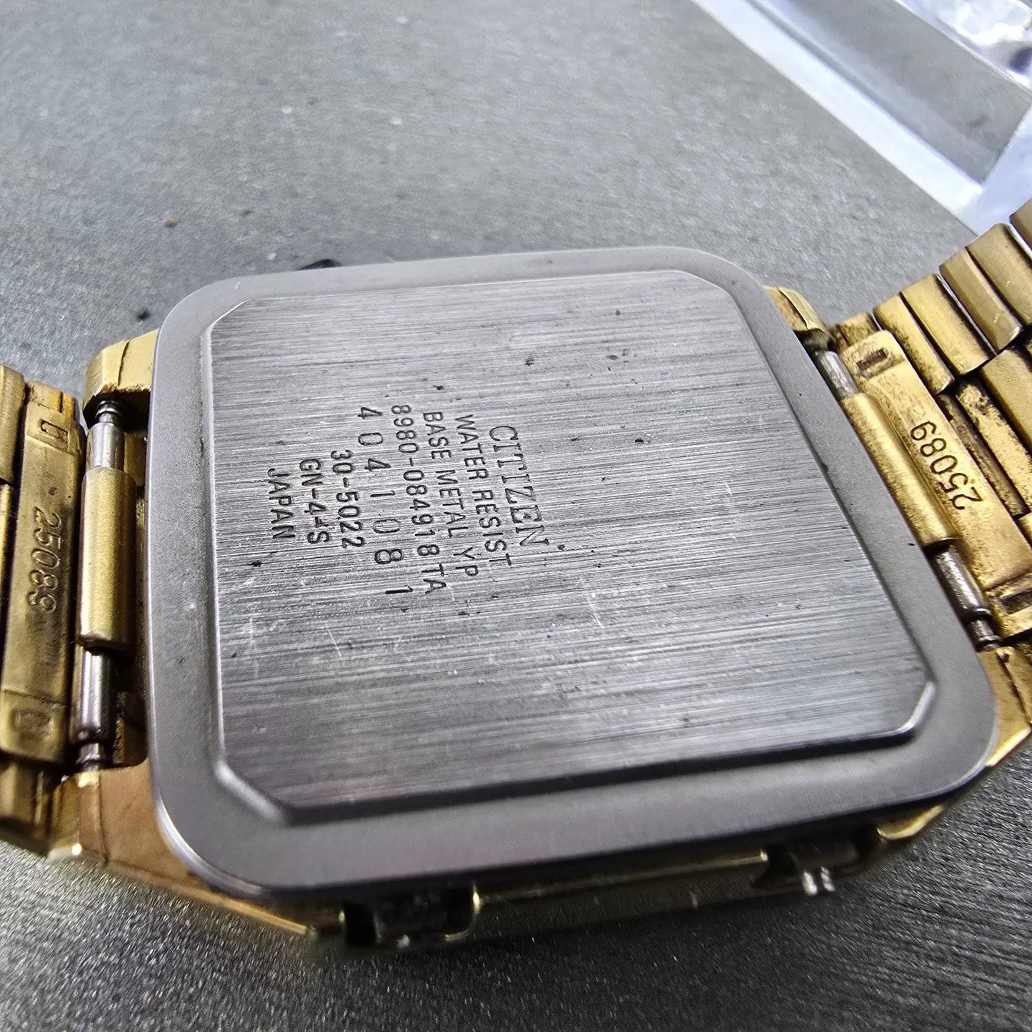 Citizen Ana Digi Watch Men 31mm Gold Alarm Chronograph 8980-084918 PARTS Vintage10