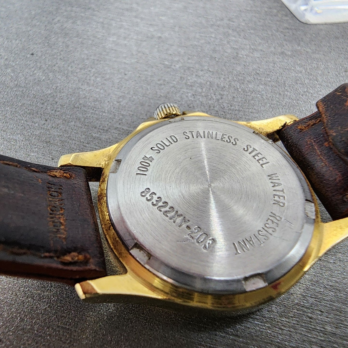 LL Bean Field Watch Women 27mm Gray Dial Gold Tone Date Round Vintage PARTS10