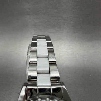 Technos Ceramic Watch Women 29mm White Dial Silver Tone Round New Battery4