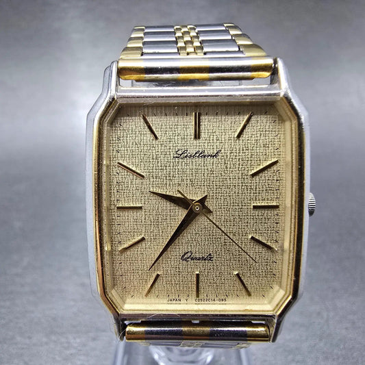 Orient Listlank Tank Watch Men 26mm Champagne Dial Two Tone C252C1-40 PARTS VTG0