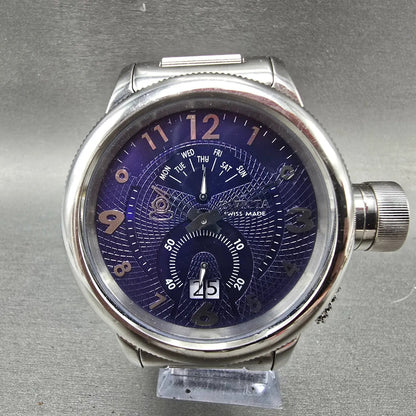 Invicta Russian Diver Watch Men 52mm Blue Dial Steel Daydate Round New Batt 52120