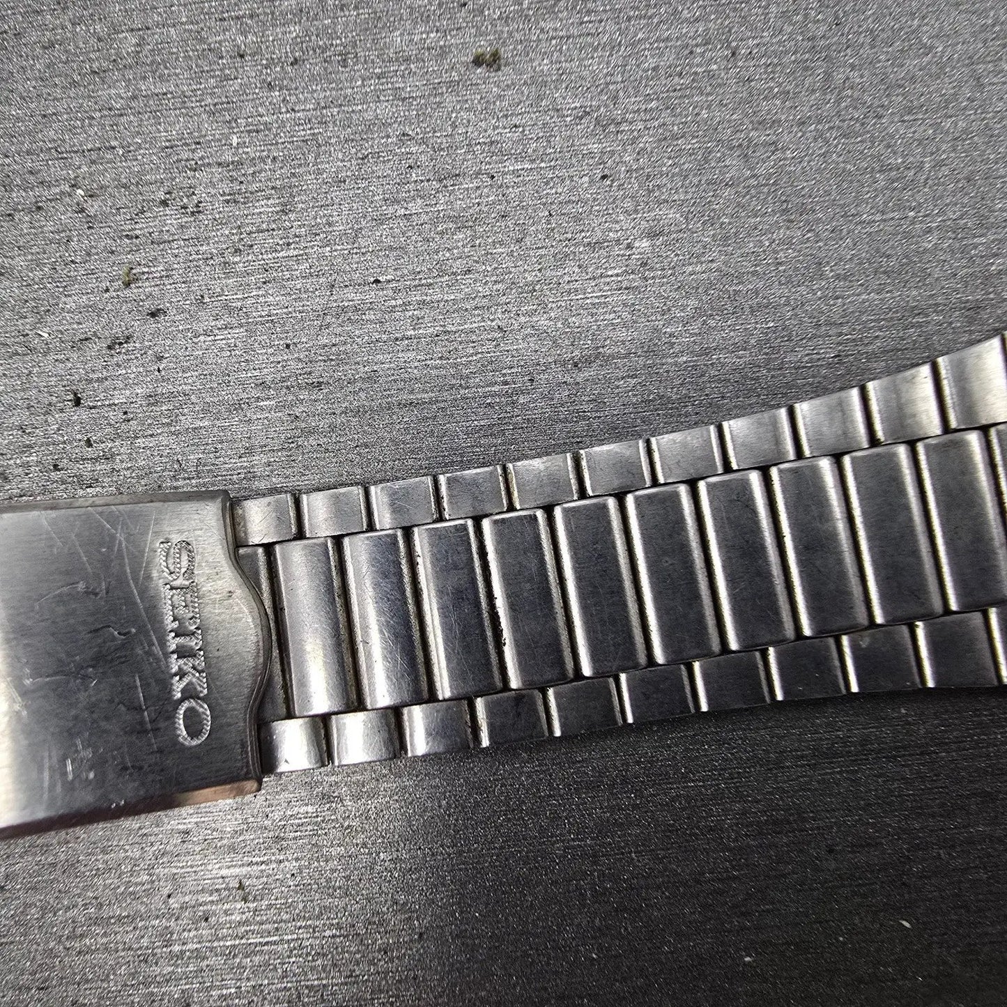 Seiko Bracelet 9mm Stainless Steel Silver Tone Tri Folding Clasp VTG Japan1