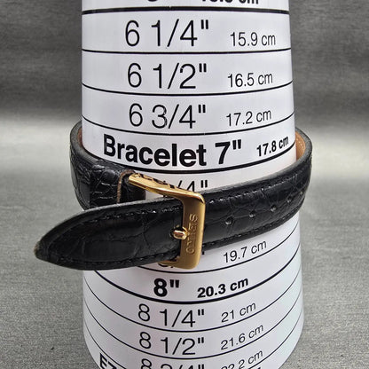 Seiko Watch Men 34mm Black Dial Gold Tone Round 7N00-8A00 New Battery Vintage9