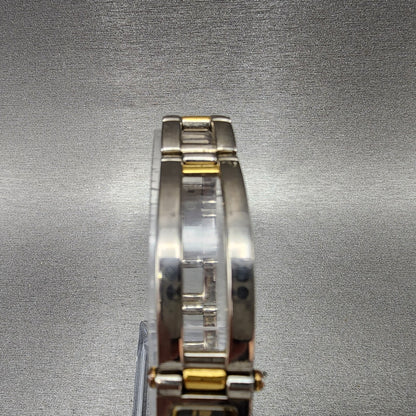Bulova Watch Women 14mm Black Dial Two Tone Rectangle 98T18 New Battery4